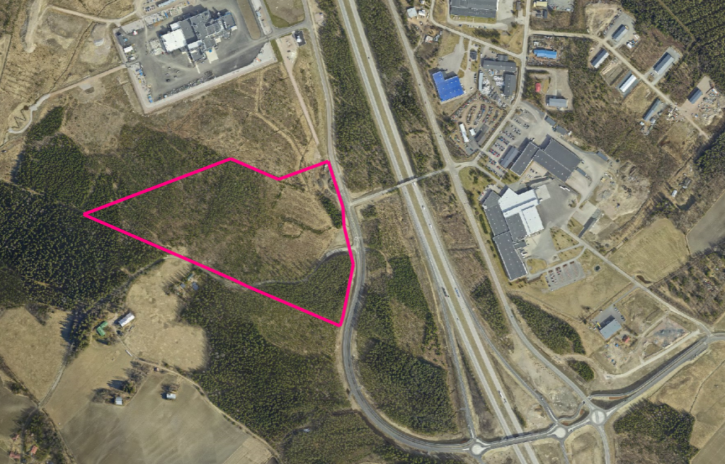 Meijerintie 21 delineation of the design area in the aerial view.