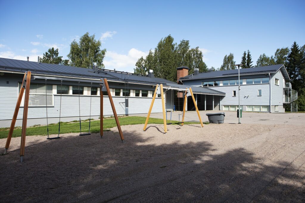 Glass school building