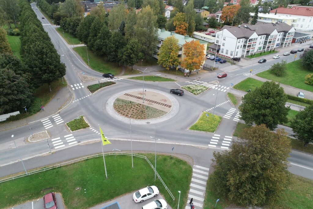 Aerial view of the intersection of Lopentie and Sakonkatu