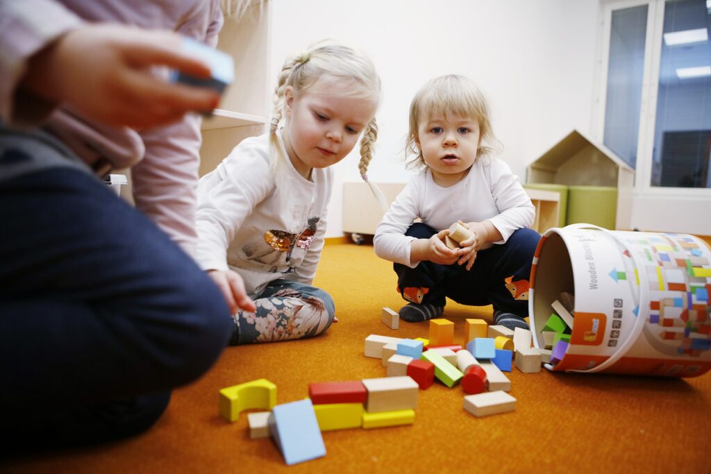 Children playing in the kindergarten