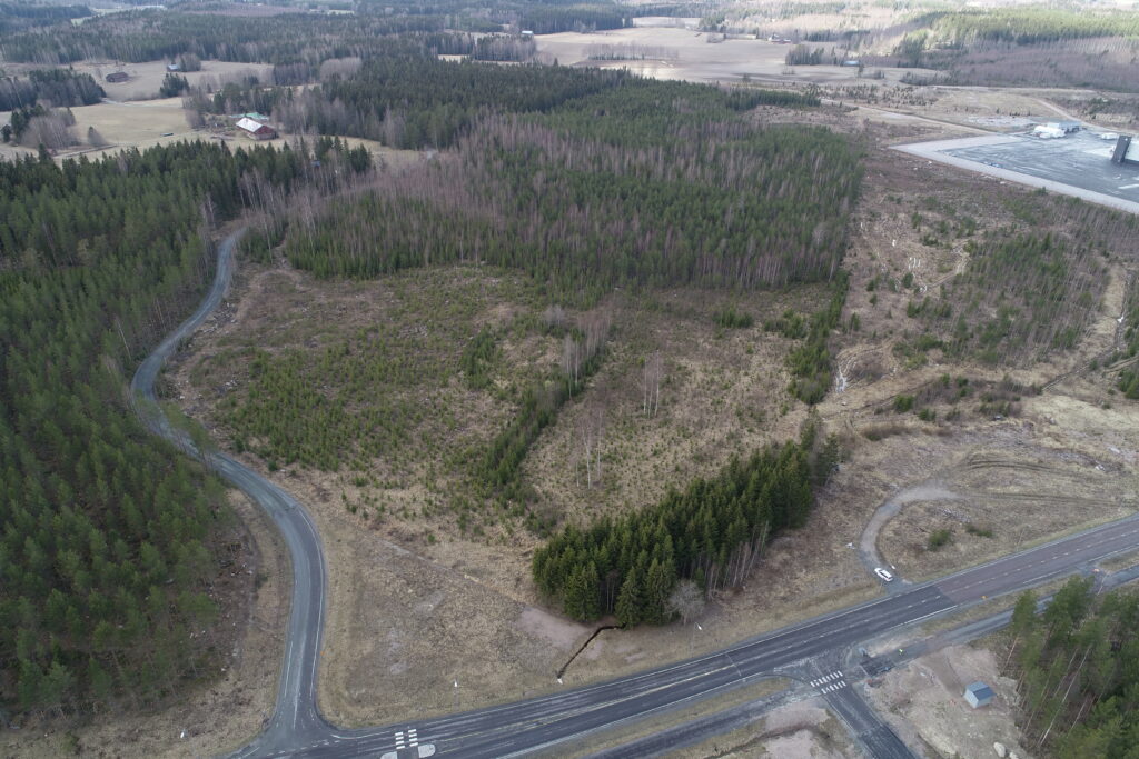 Oblique aerial view of Meijerintie 21 site plan area.