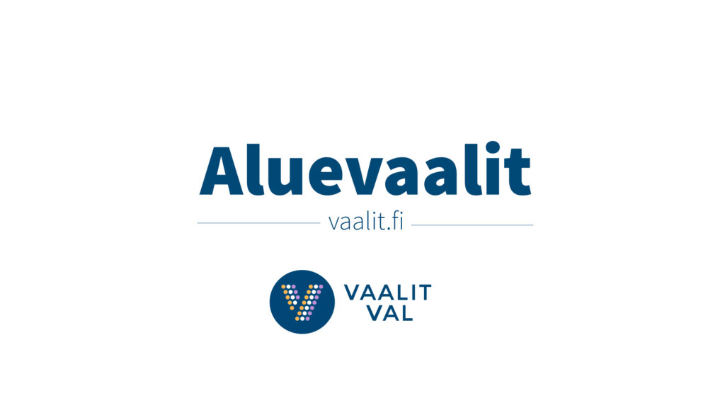 Graafginen kuva, jossa teksti Aluevaalit, vaalit.fi ja vaalit, val.