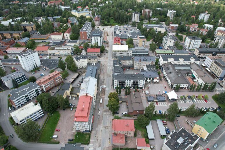 Aerial view of the center of Riihimäki.