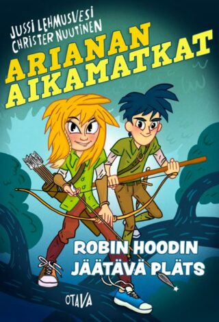 Kansikuva Jussi Lehmusveden kirjasta Robin Hoodin jäätävä pläts, Arianan aikamatkat osa 1