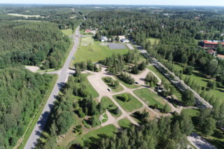 Messupuisto as seen from above with a drone