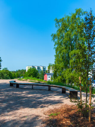 There is a wooden bench on top of Piikinmäki for viewing the scenery.