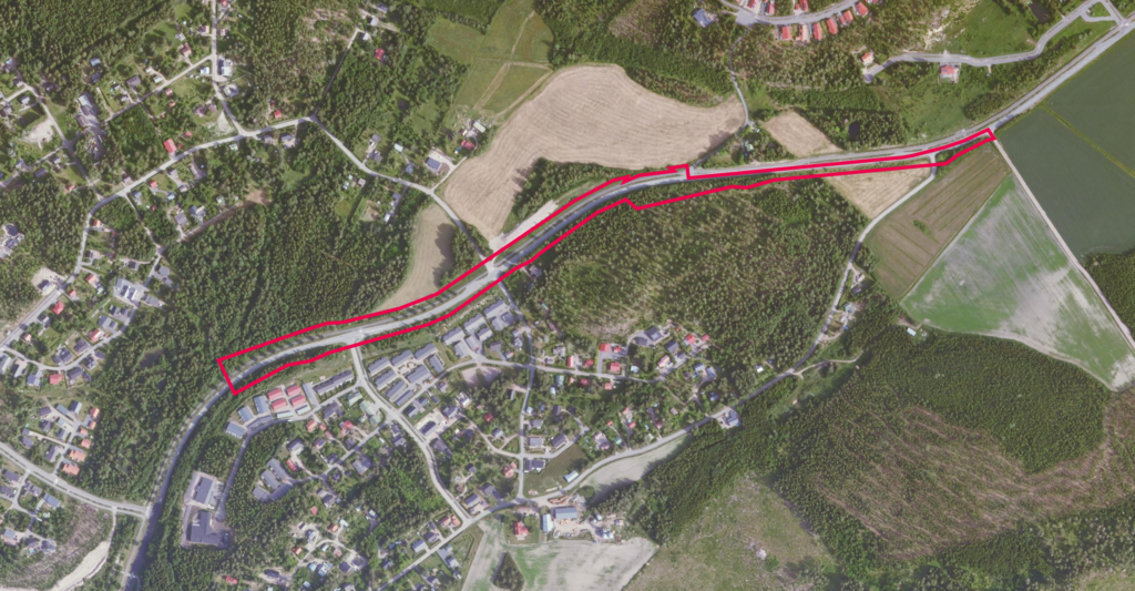 Preliminary delimitation of the planning area in the ortho-aerial image (MML, 2023)