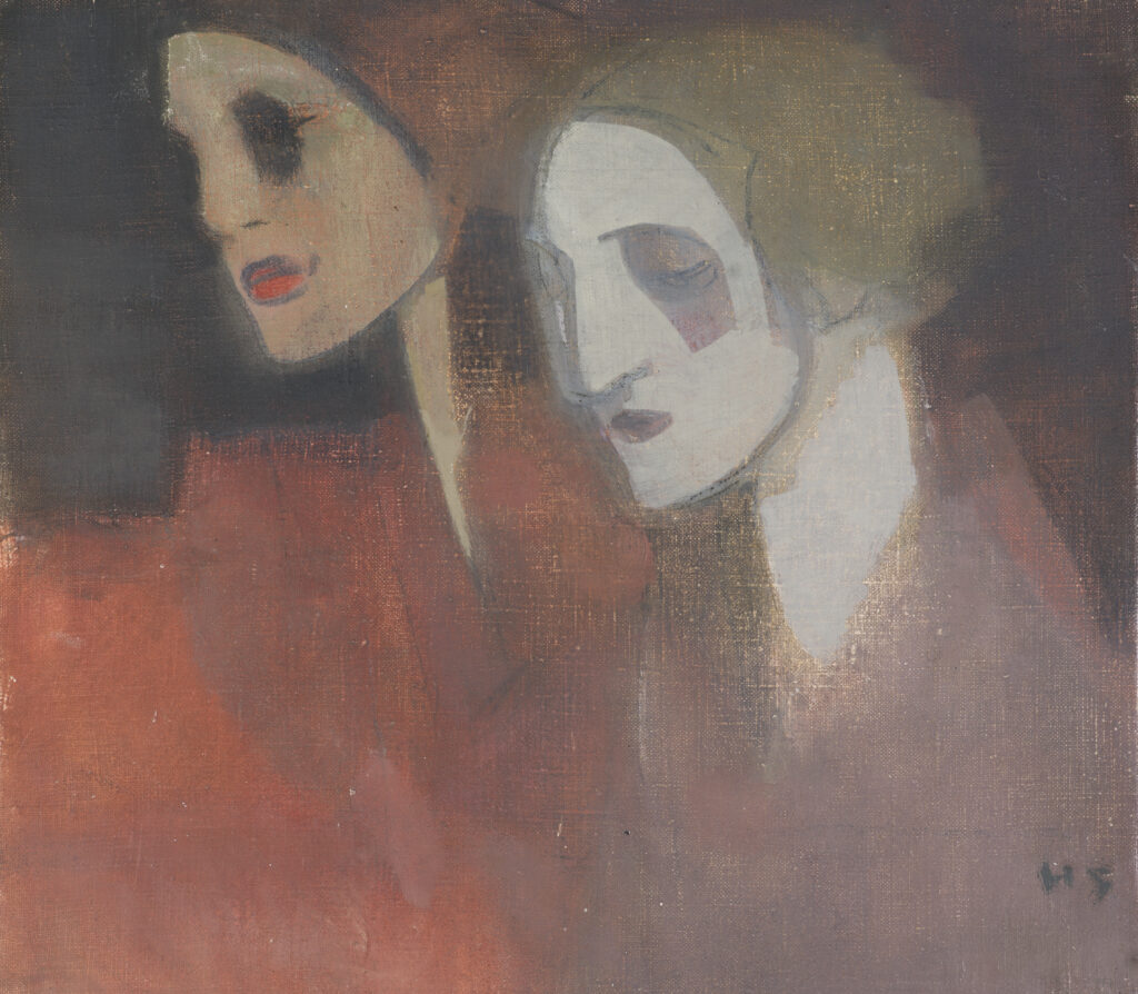 Helene Schjerfbeckin öljyväriteos joka kuvaa tehdastyöläisiä matkalla töihin.