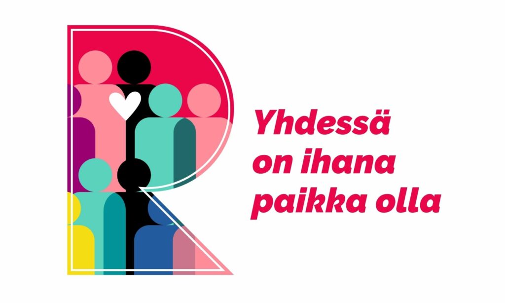 Avointen hyvinvointipalveluiden R-elementti ja teksti yhdessä on ihana paikka olla.